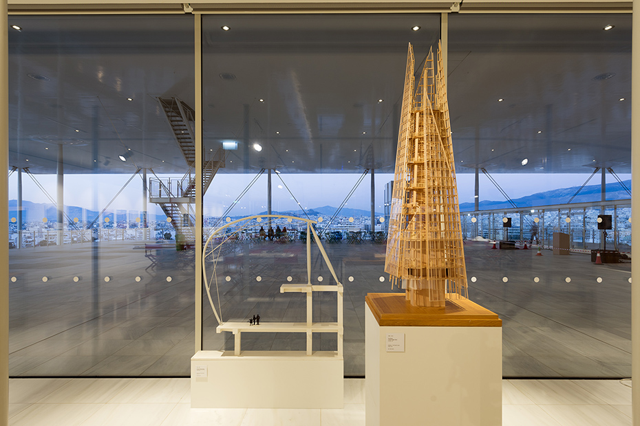 Photo showing two models in the form of exhibits