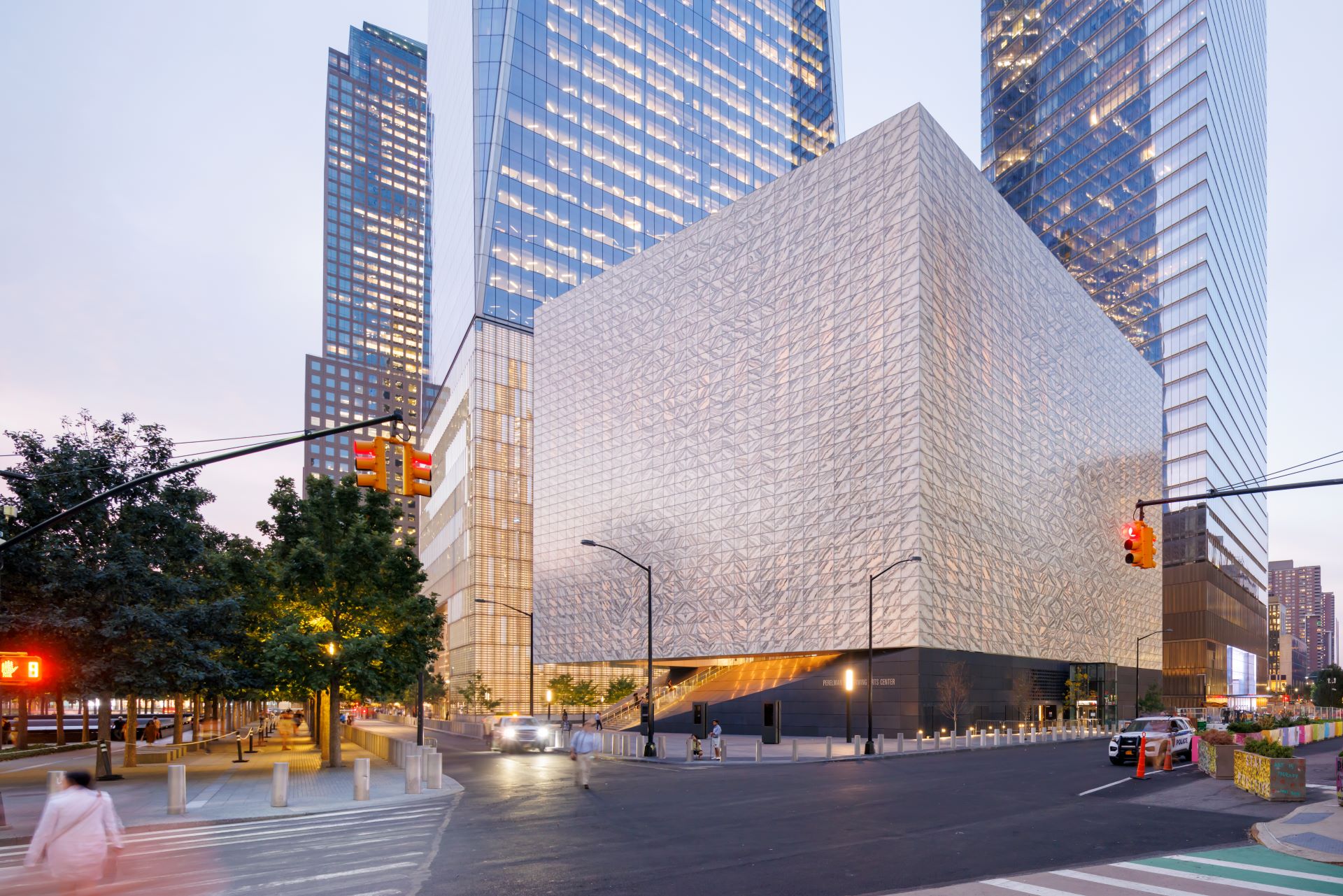 An interior view of the Perelman Center for the Performing Arts