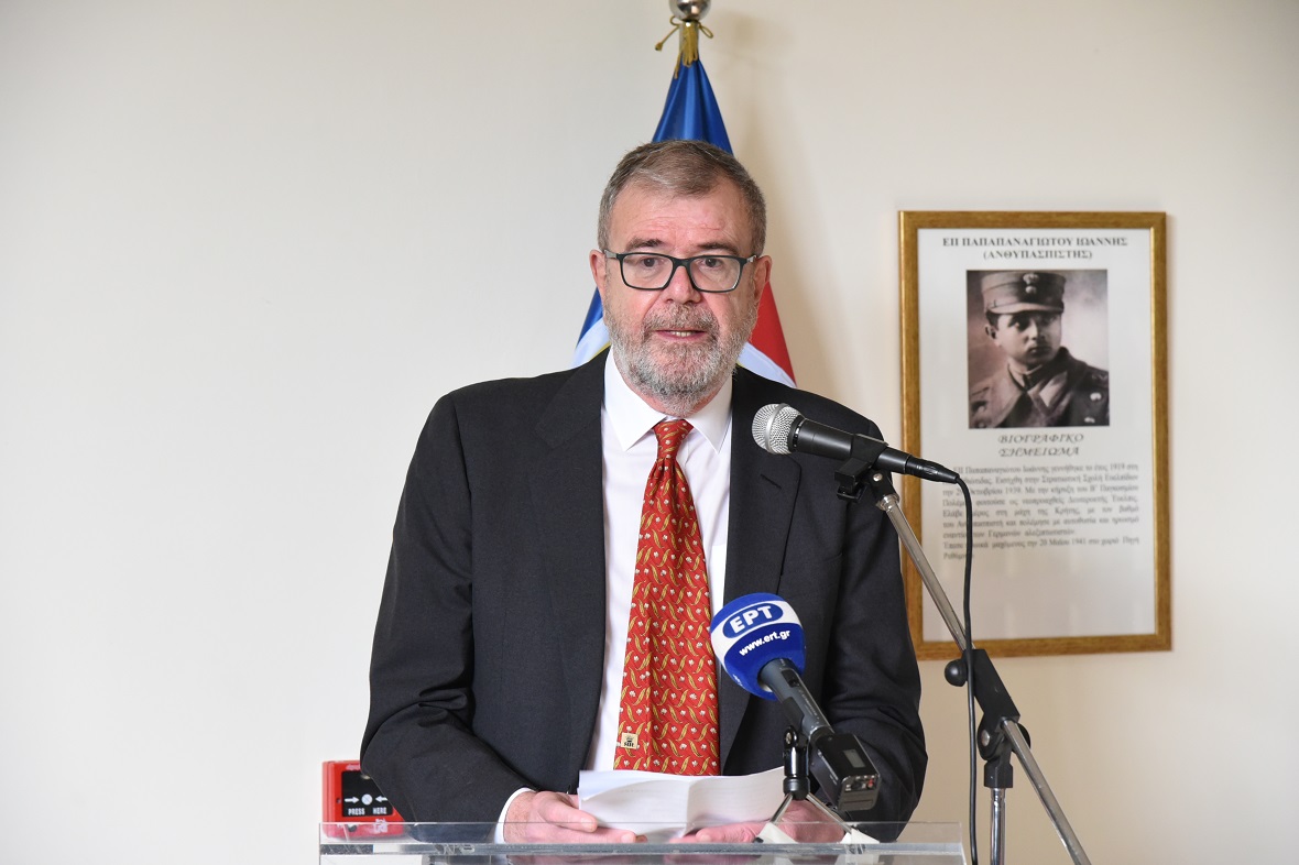 A man gives a speech