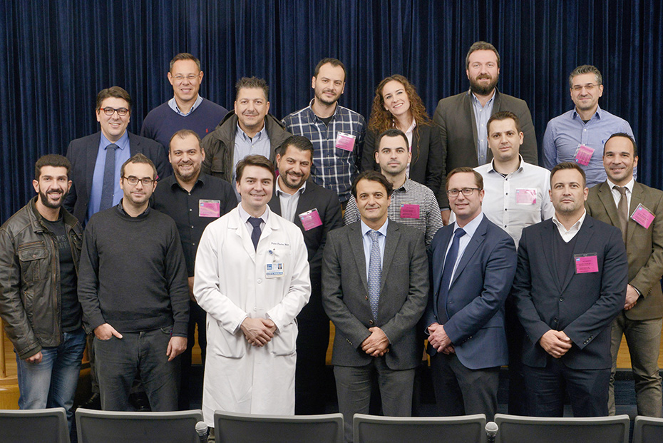Members of the Hospital for Special Surgery group together for a photo